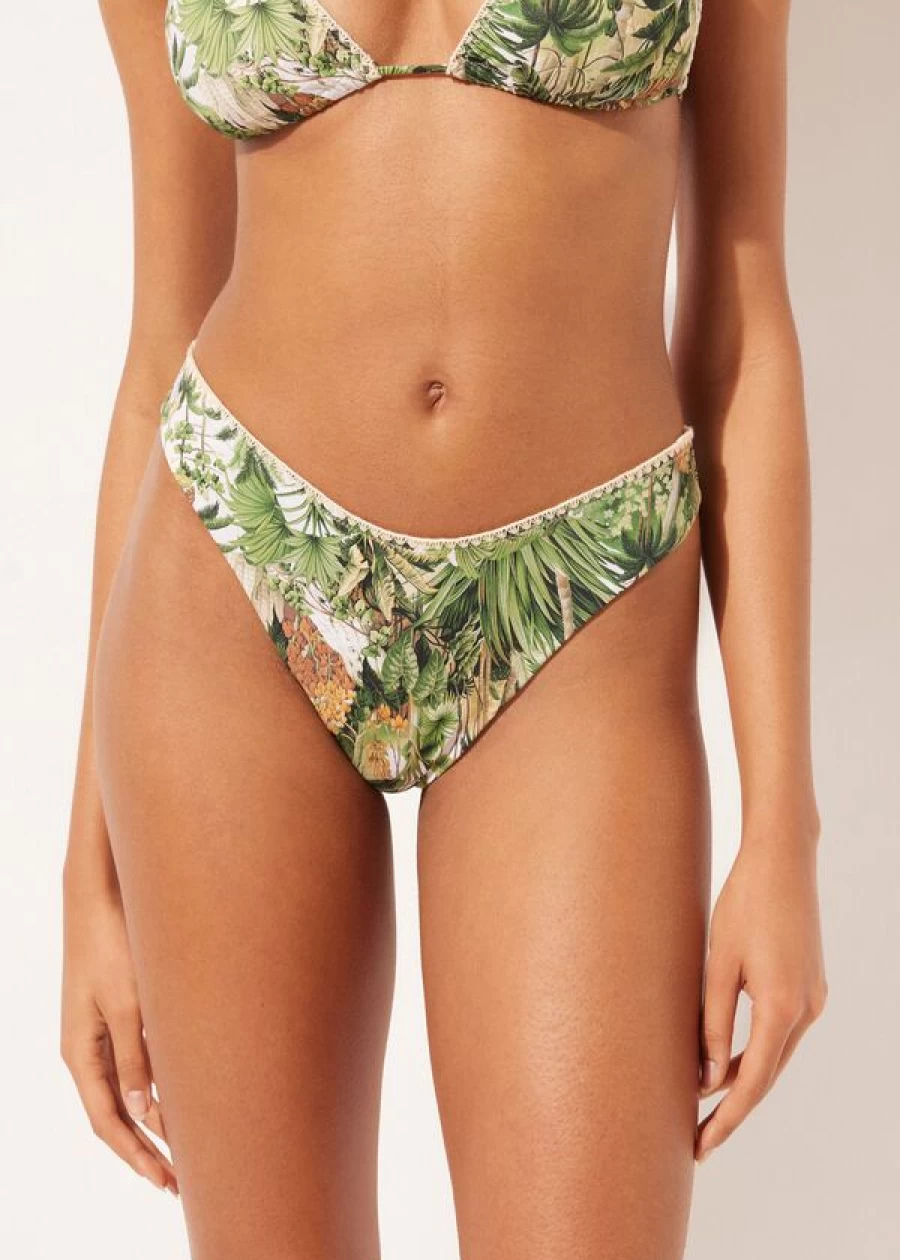 Calzedonia Jungle Brazilian Bikini Bottoms - 887C Savage Tropics Swimwear