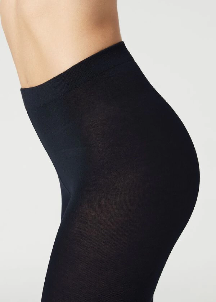 Calzedonia Soft Modal Cashmere Blend Tights - 016 Blue | Luxurious Comfort & Warmth