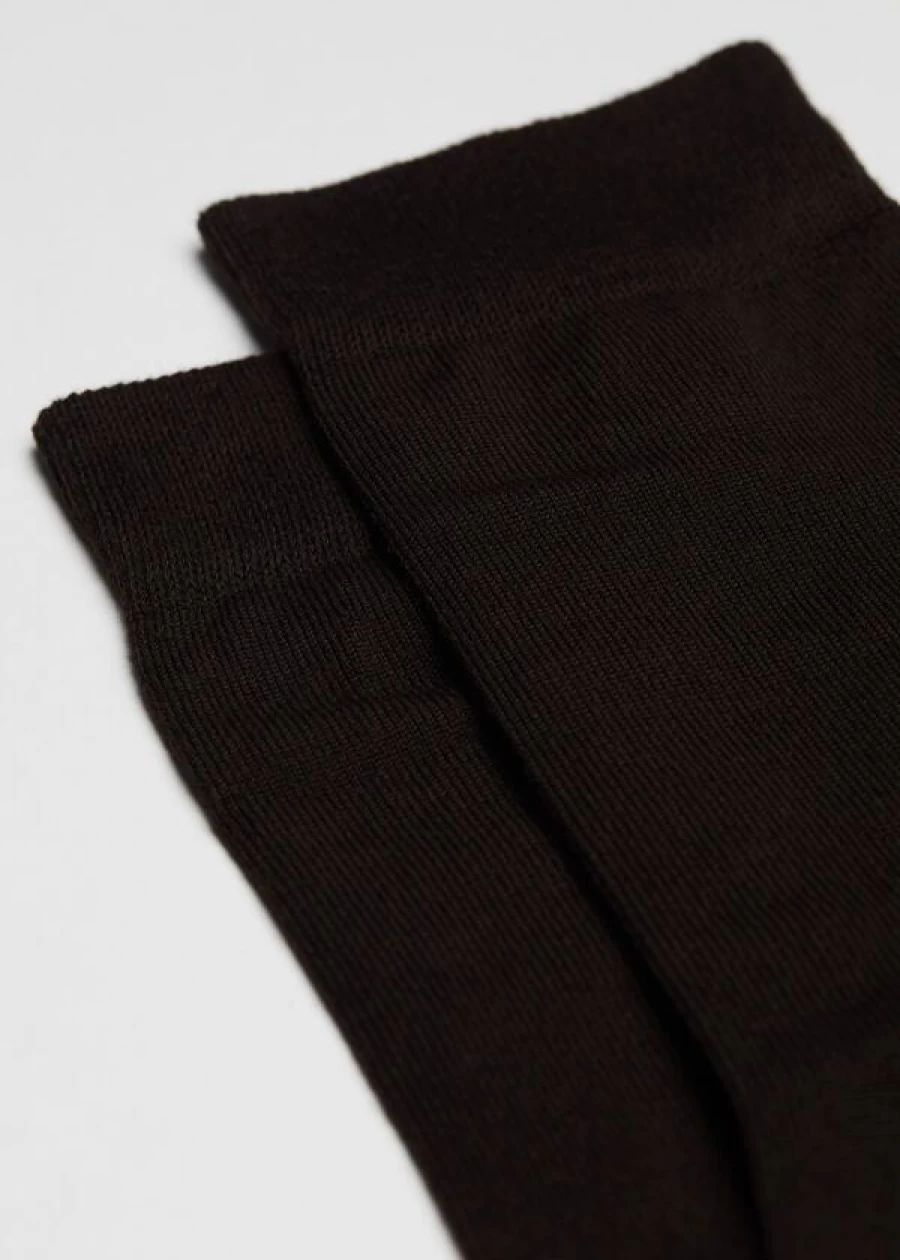 Calzedonia Men's Brown Cotton Warm Crew Socks - 015