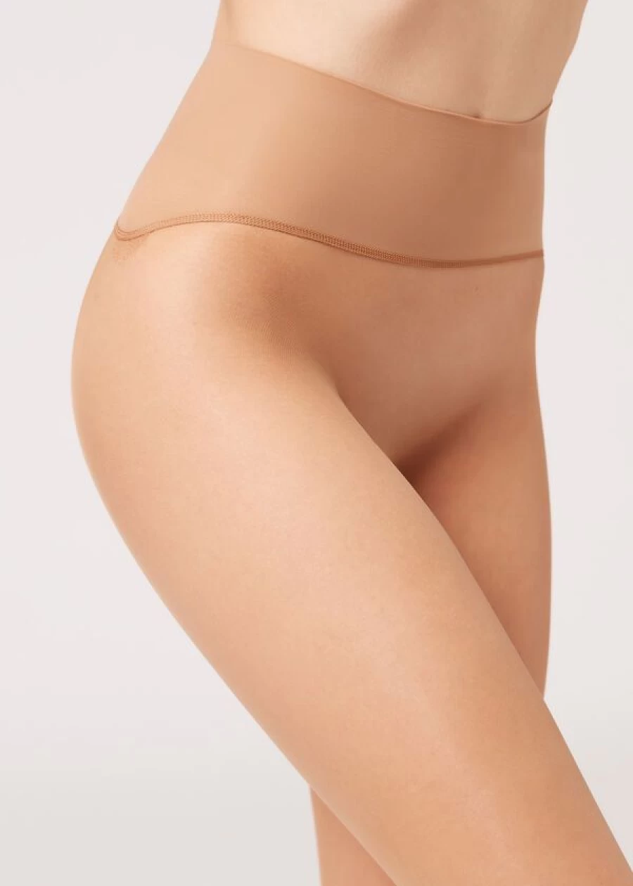Calzedonia Invisible Sheer Tights 20 Denier - Color 3289 Honey, Ultra Lightweight Nylon Tights for Women