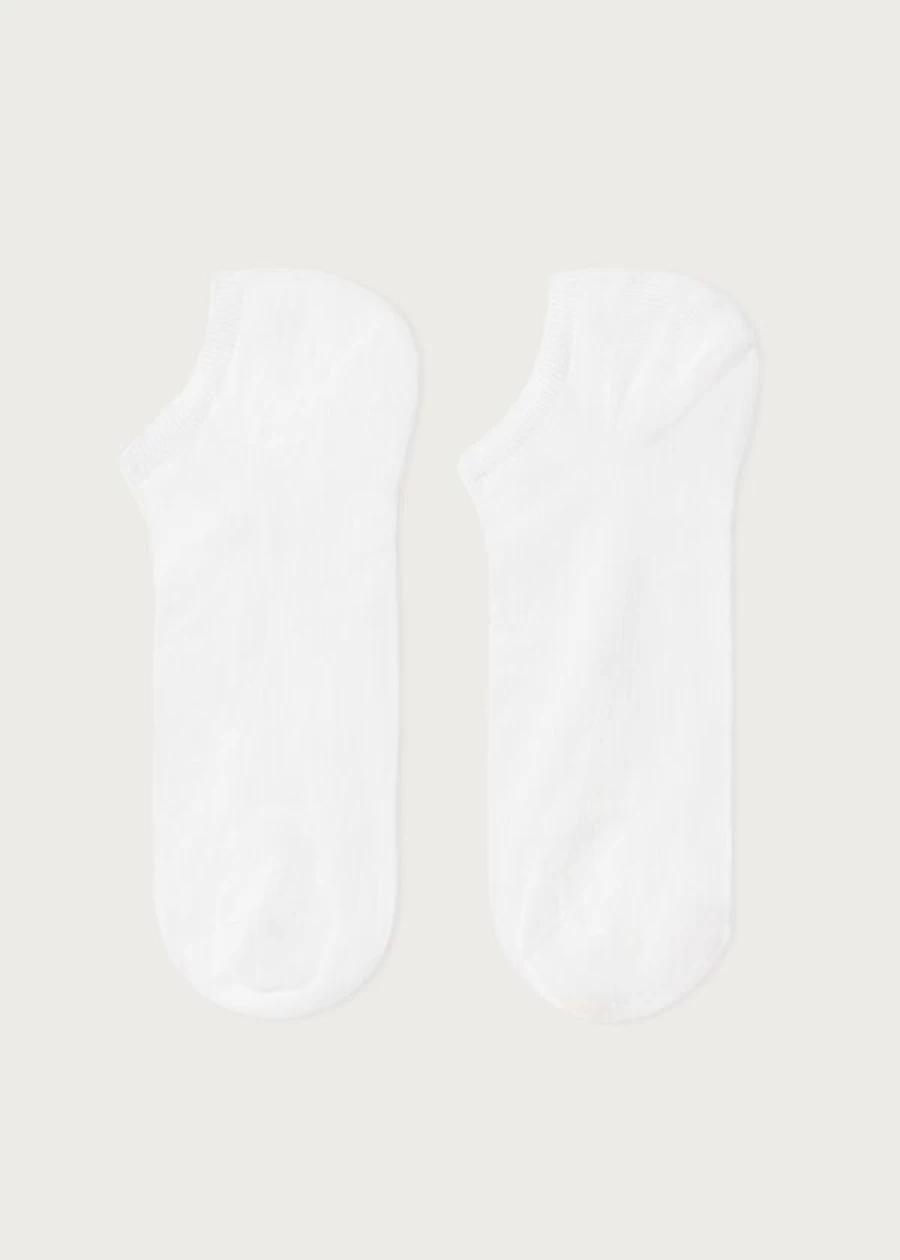 Calzedonia Unisex White Cotton Pop Socks - Comfortable Casual Wear