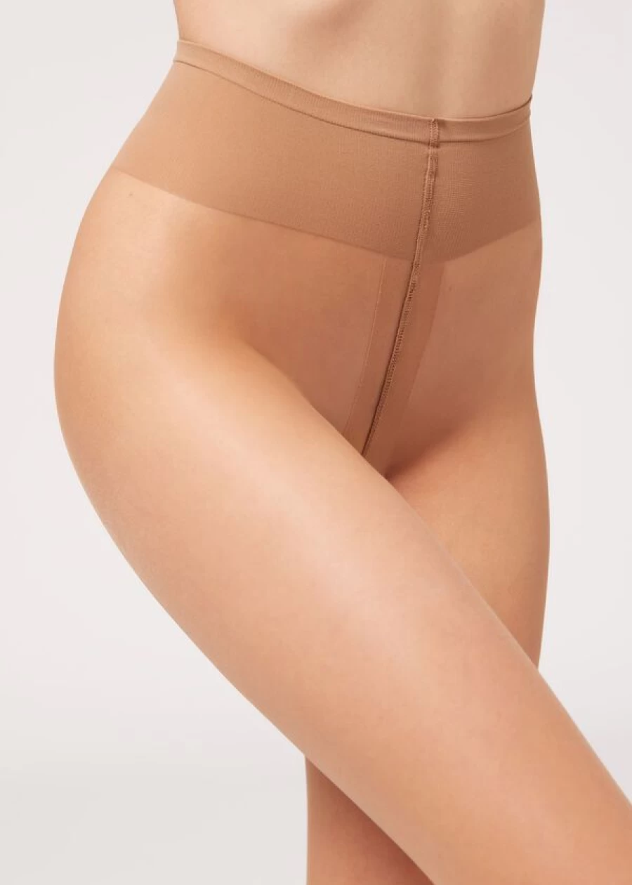 Calzedonia Premium Matt Second Skin 15 Denier Tights in 315 Nude 7 Bronze - Ultra Sheer Comfort