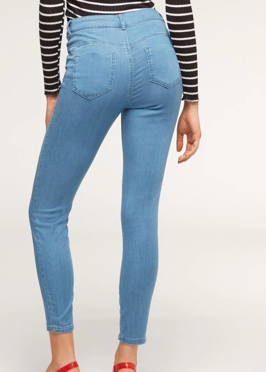 Calzedonia Eco Light Denim Blue Push Up Jeans - Sustainable High Waist Slim Fit