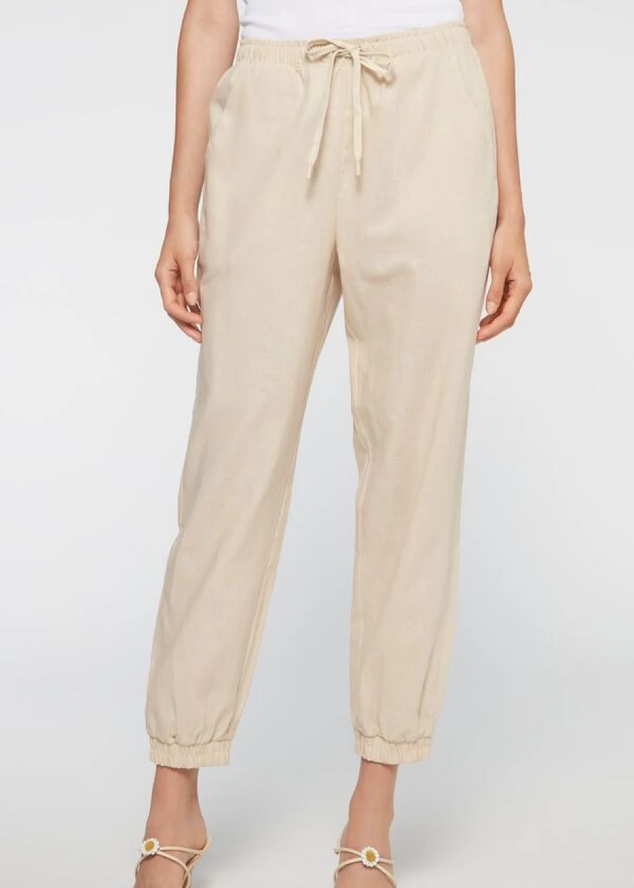 Calzedonia Linen Joggers in 753C - Beige | Comfortable Casual Lounge Pants