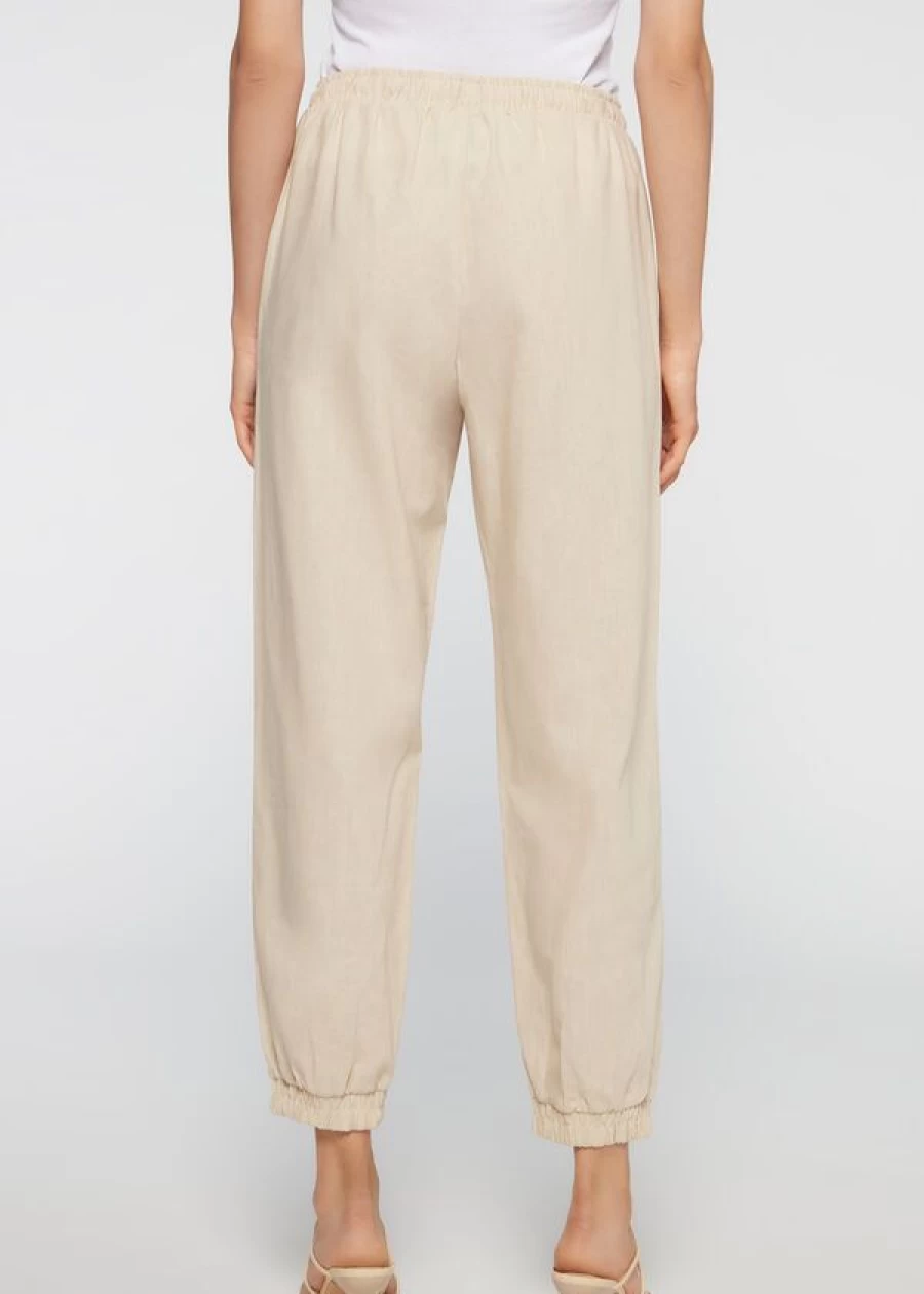 Calzedonia Linen Joggers in 753C - Beige | Comfortable Casual Lounge Pants