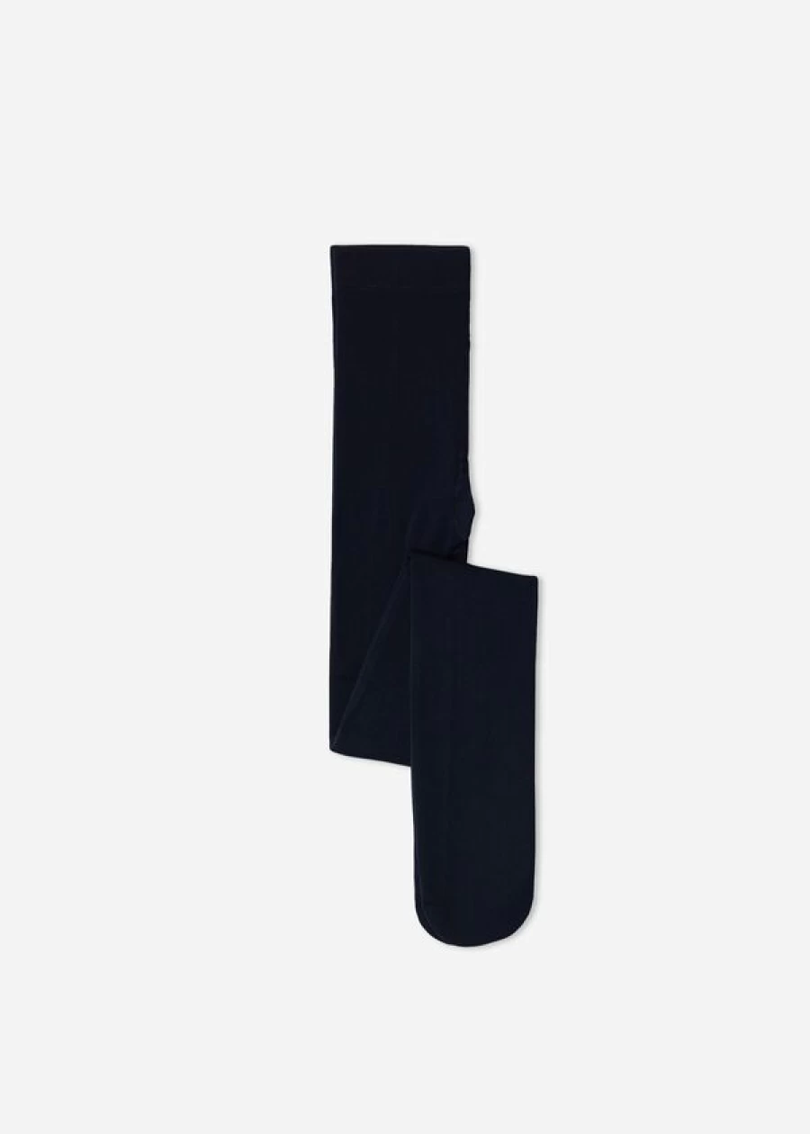 Calzedonia Girls' Thermal Tights in 016 - Blue | Warm Winter Leggings for Kids