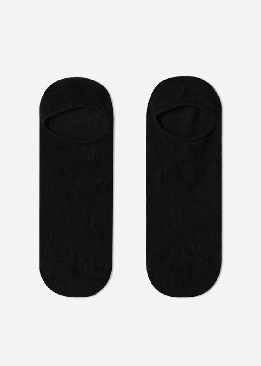 Calzedonia Unisex Black Cotton Pop Socks - Stylish and Comfortable Footwear