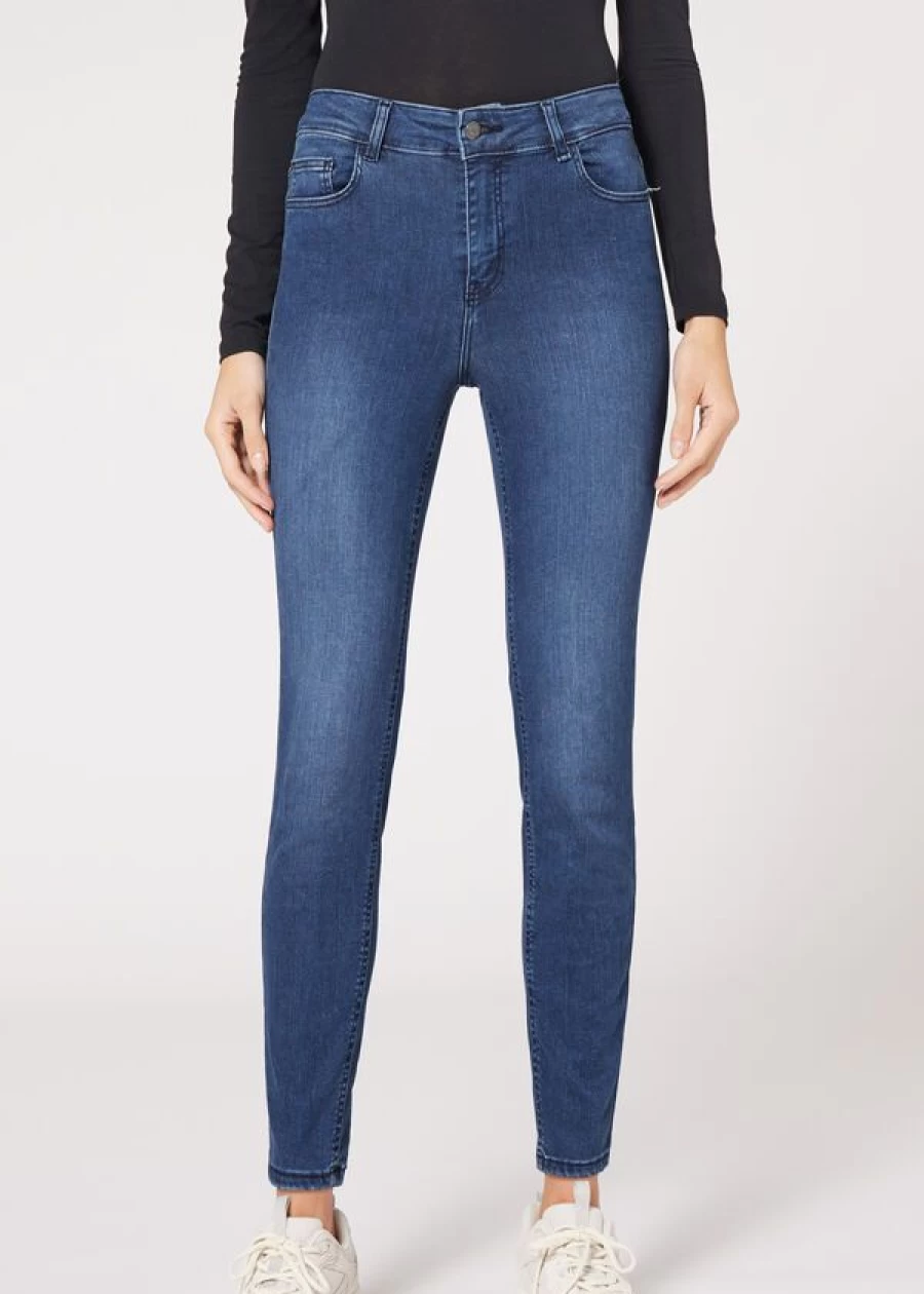 Calzedonia Ultra Stretch Super Skinny Jeans in 3210 Blue Denim for Women