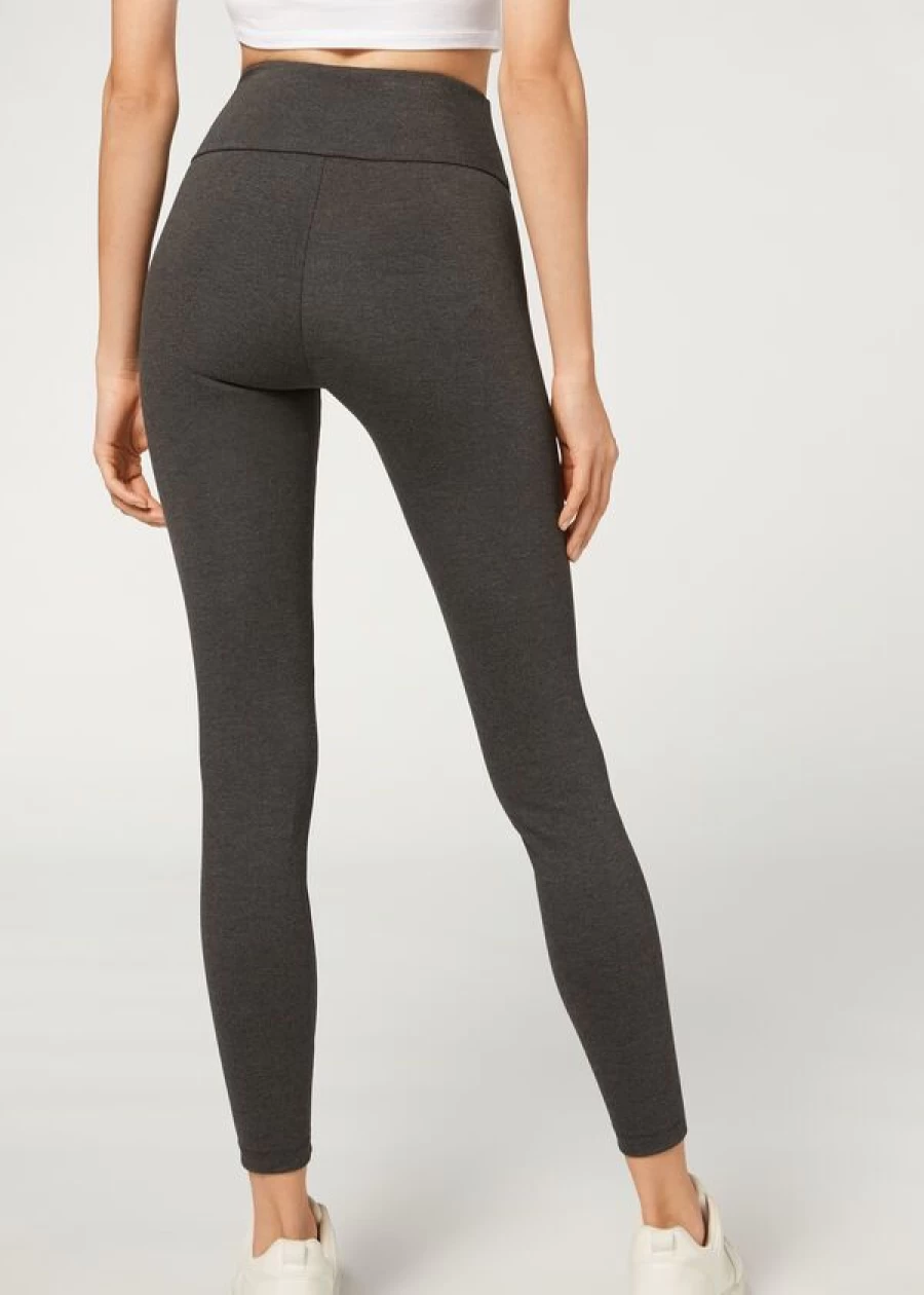 "Calzedonia Total Shaper Leggings in 474 Grey Blend - Slimming & Toning Workout Leggings"