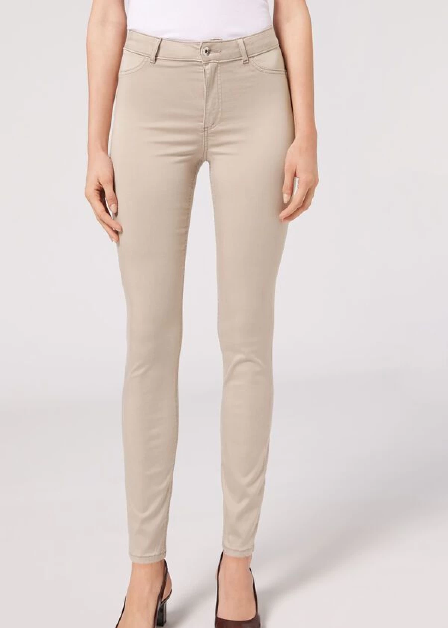 Calzedonia Eco-Friendly Light Wash Denim Push Up Jeans in Hazelnut 851C