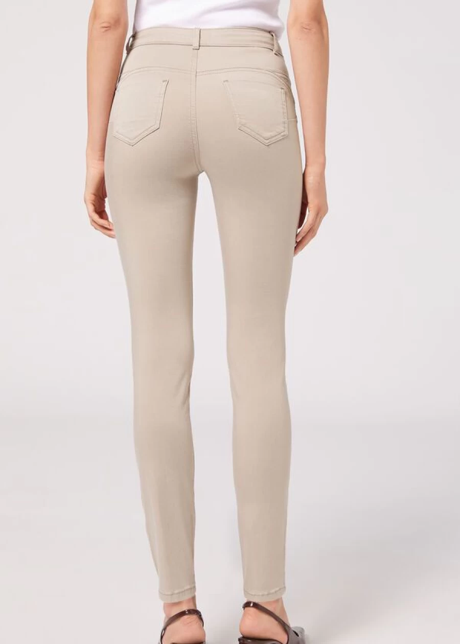 Calzedonia Eco-Friendly Light Wash Denim Push Up Jeans in Hazelnut 851C