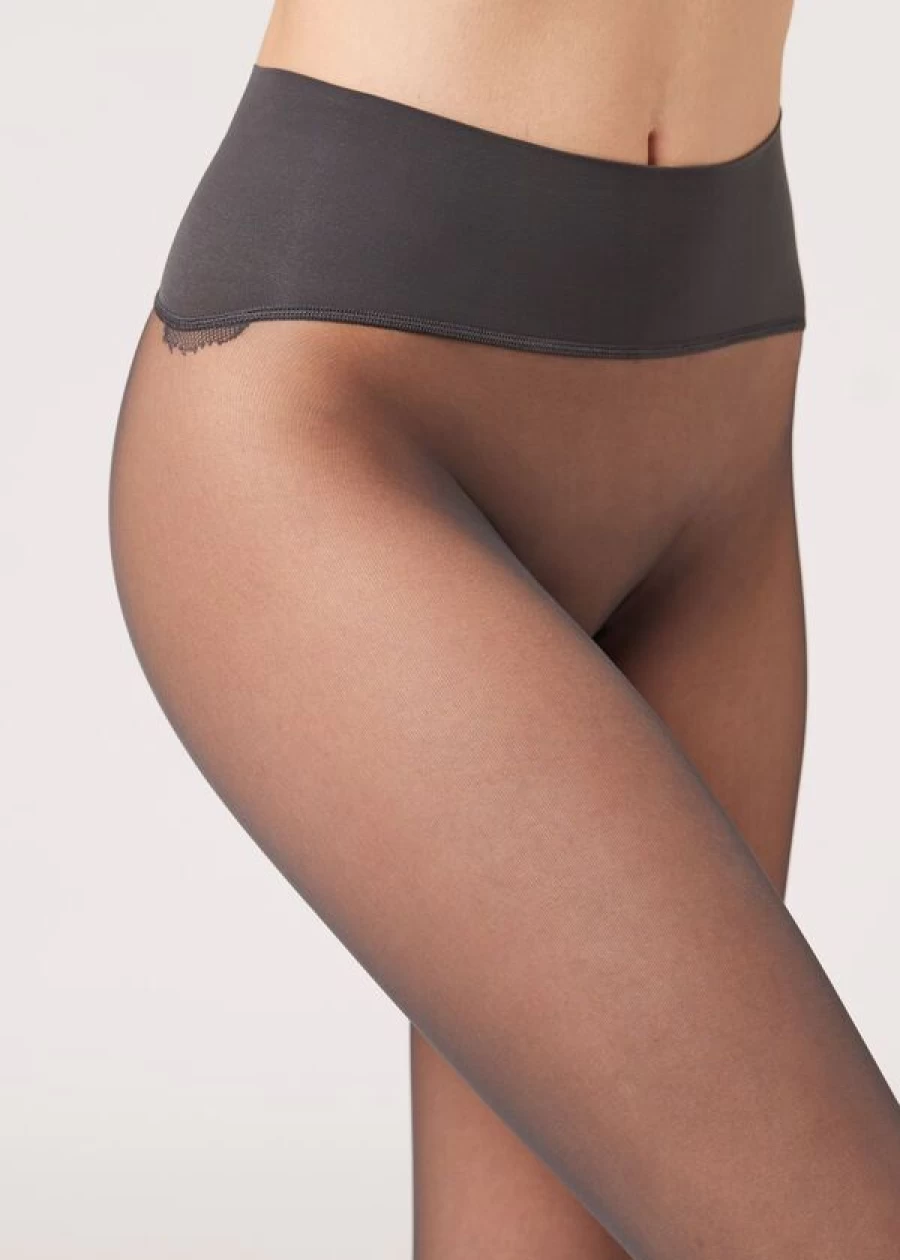 Calzedonia Invisible 20 Denier Sheer Tights in 004 Grey - Ultra Light Nylon Stockings