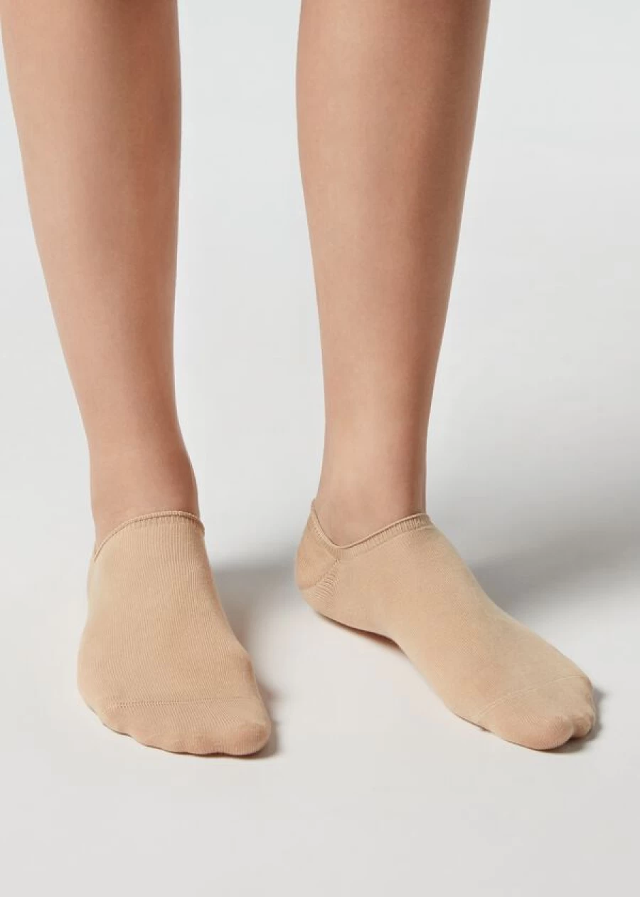 Calzedonia Unisex Cotton Pop Socks in 412 - Sand-Colored Beige | Comfortable & Stylish