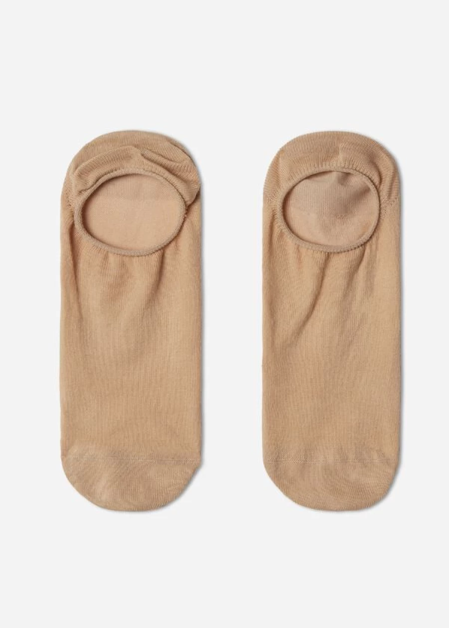 Calzedonia Unisex Cotton Pop Socks in 412 - Sand-Colored Beige | Comfortable & Stylish