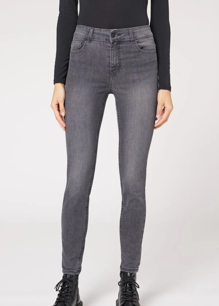 Calzedonia Ultra Stretch Super Skinny Jeans in 5116 Grey Denim for Women