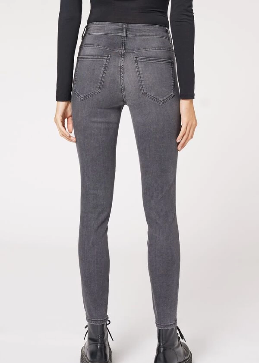 Calzedonia Ultra Stretch Super Skinny Jeans in 5116 Grey Denim for Women