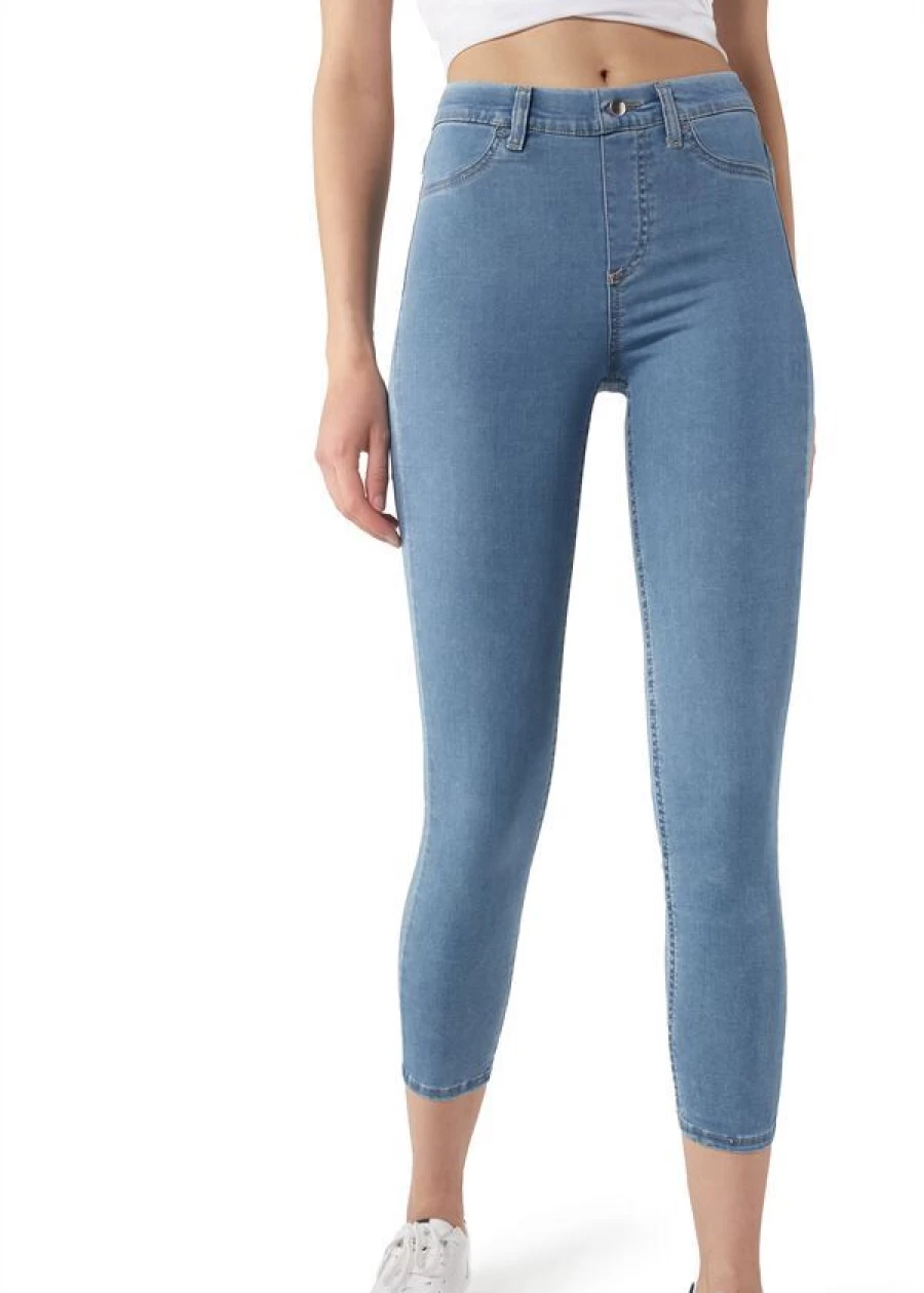 Calzedonia Women's Light Denim Blue Jeggings - Stretch Comfort Denim Pants