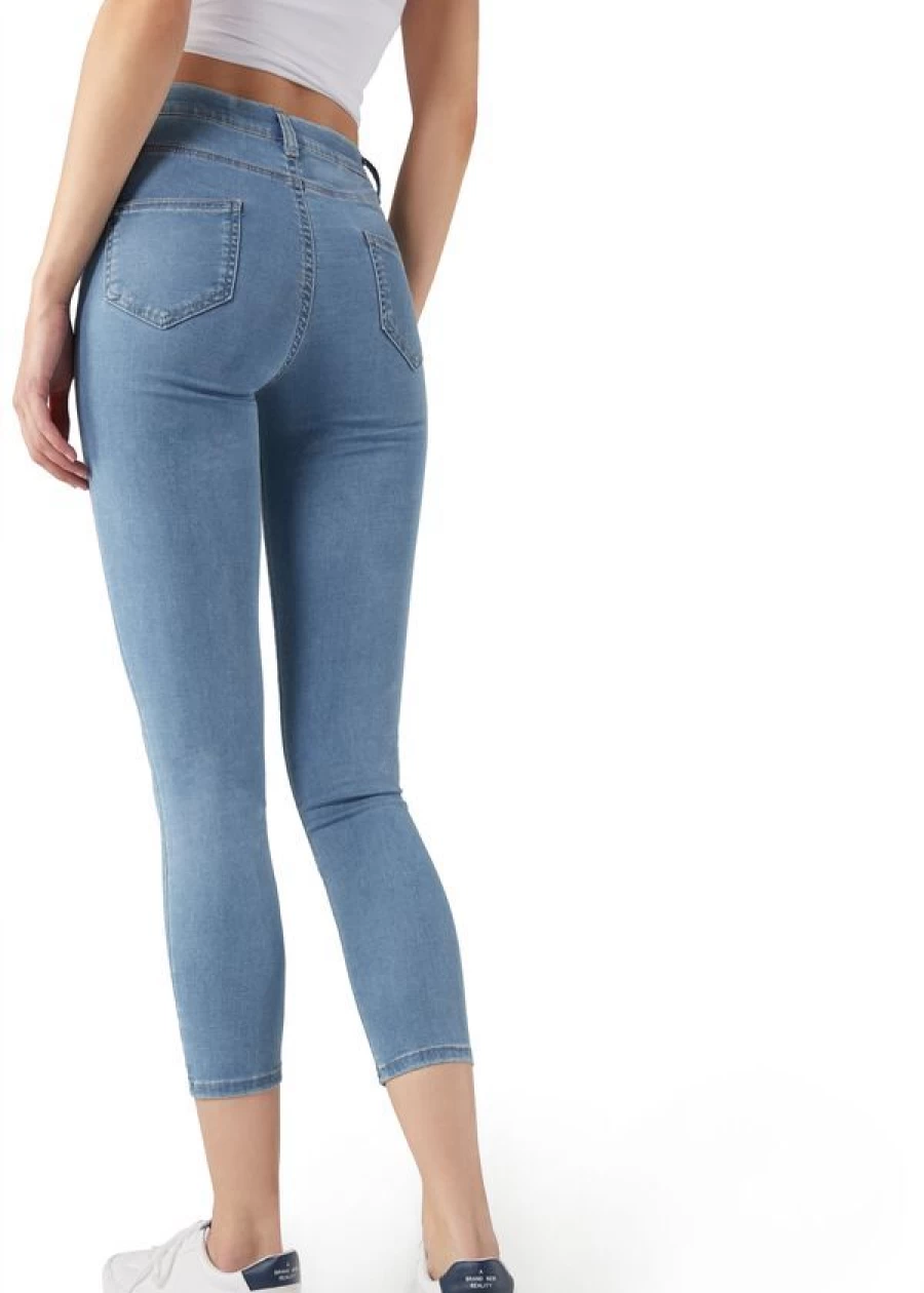Calzedonia Women's Light Denim Blue Jeggings - Stretch Comfort Denim Pants