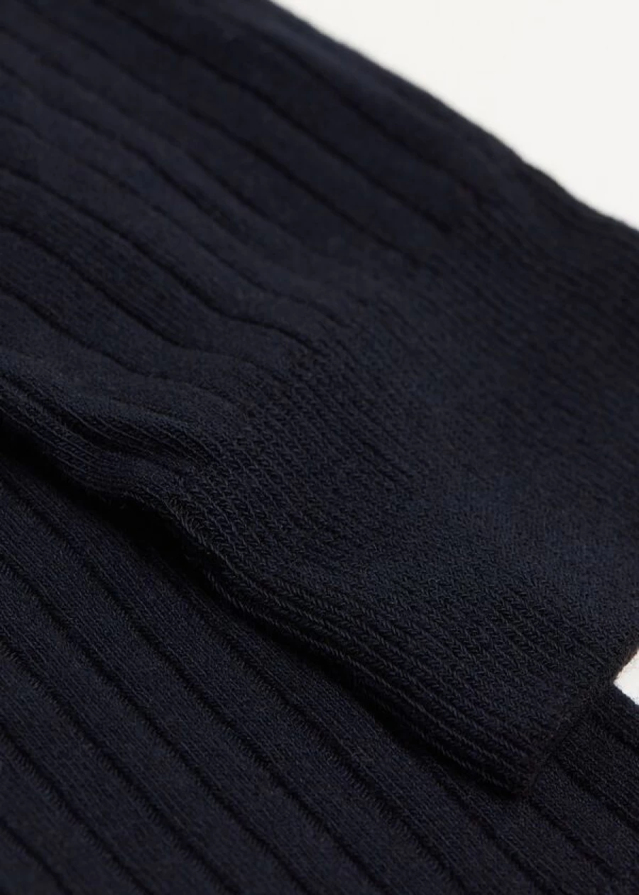Calzedonia Women's Ribbed Long Socks with Cashmere - 016 Blue Cozy Winter Socks