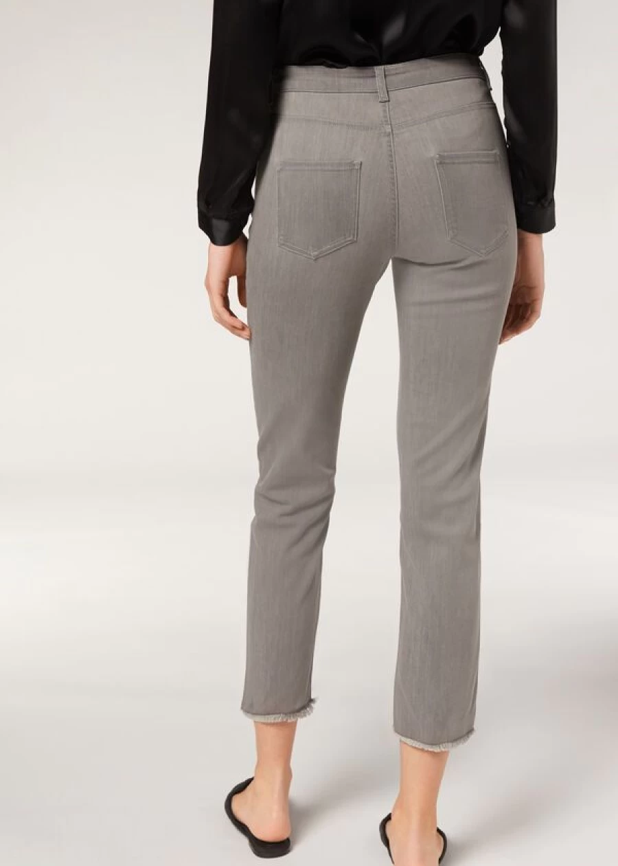 Calzedonia Cropped Grey Denim Jeans - 5102 Grey Denim Women's Short Jean