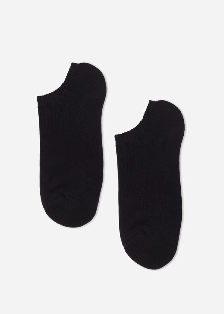 Calzedonia Unisex Black Cotton No-Show Sports Socks 019