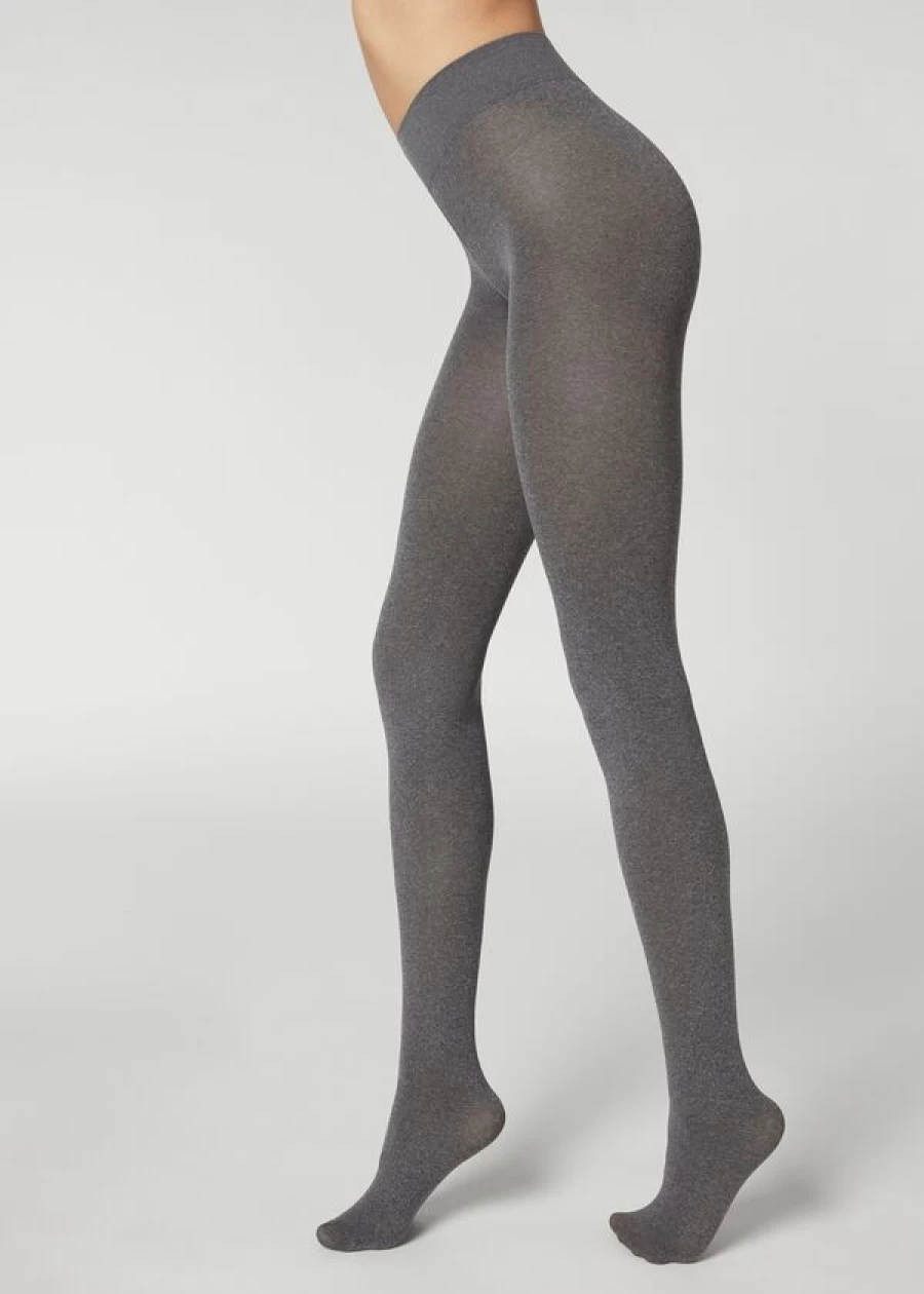 Calzedonia 50 Denier Soft Touch Tights in Mid Grey Blend - Total Comfort & Durability
