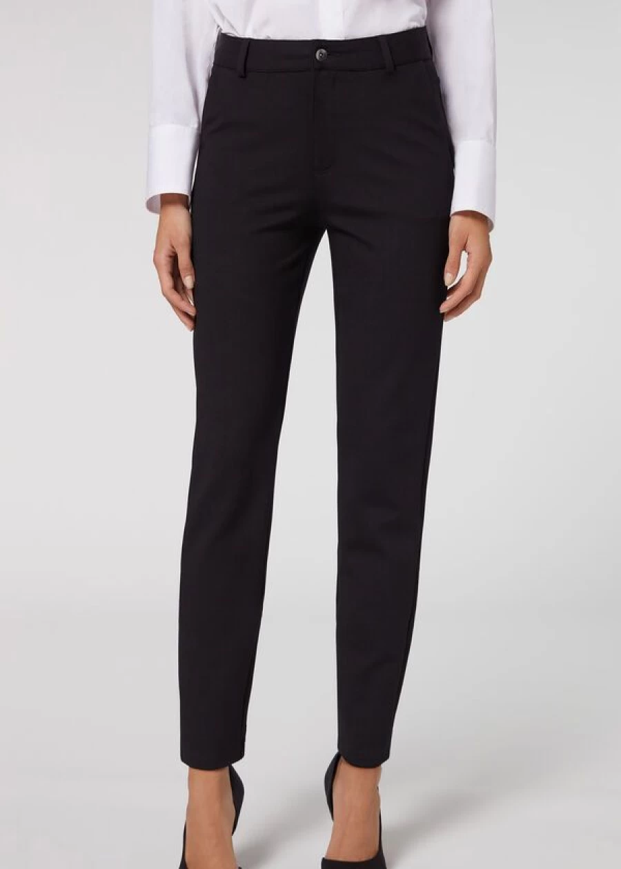 Calzedonia Milano Knit Five-Pocket Leggings in 019 - Black | Stylish & Comfortable Women's Pants
