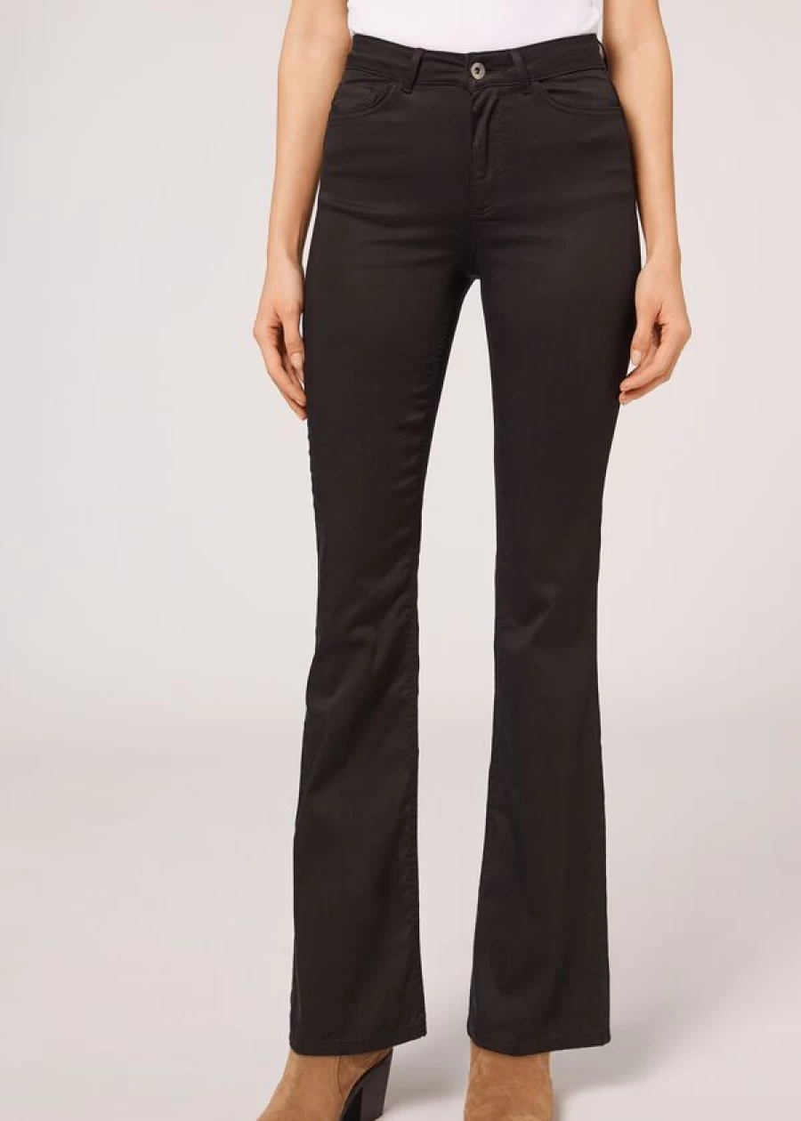 Calzedonia Eco Light Black Denim Flared Jeans - Sustainable Women's Pants