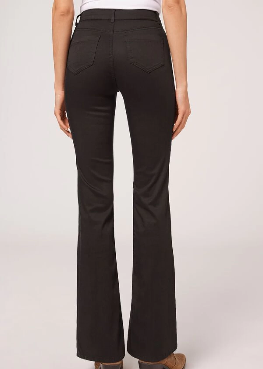 Calzedonia Eco Light Black Denim Flared Jeans - Sustainable Women's Pants