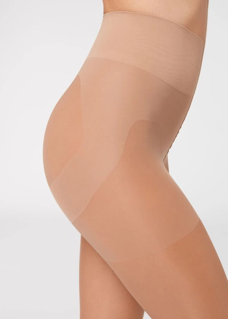 Calzedonia 30 Denier Sheer Shaping Tights in 009 Nude 6 - Elixir/Caramel for Stomach & Buttocks Control