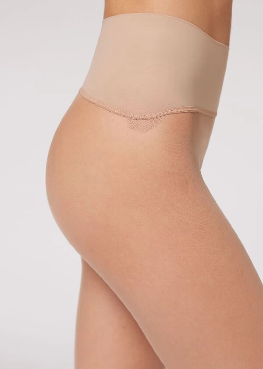 Calzedonia Invisible 20 Denier Sheer Tights in 4482 Nude Sand Light Beige - Ultra Sheer Pantyhose