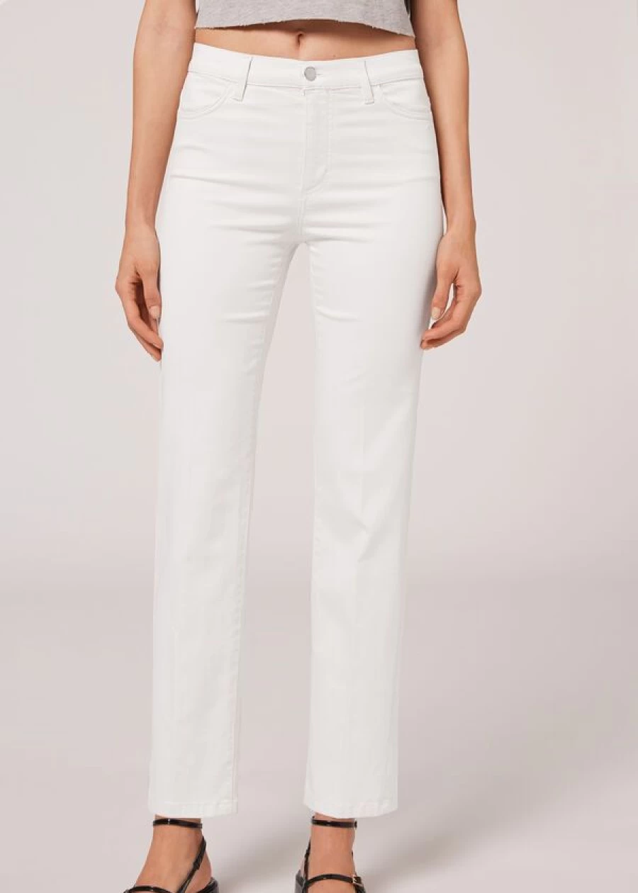 Calzedonia Comfort Eco Jeans in Vintage White 849C - Sustainable Denim for Women