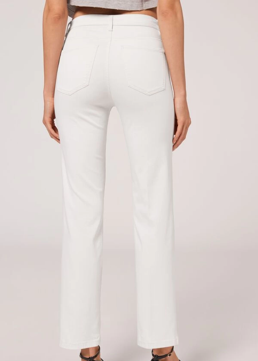 Calzedonia Comfort Eco Jeans in Vintage White 849C - Sustainable Denim for Women