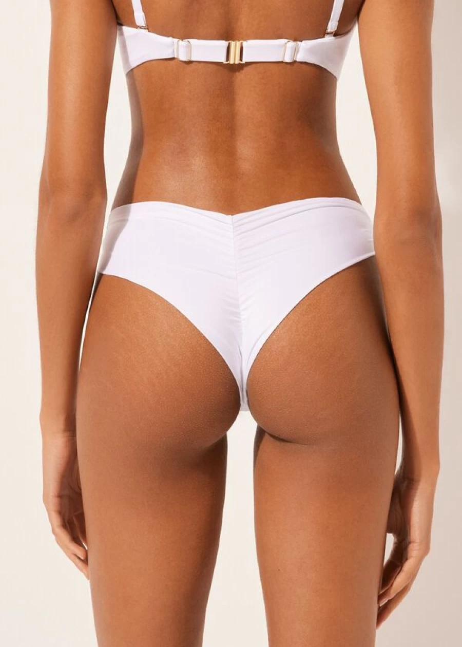 Calzedonia Brazilian Bikini Bottoms in Timeless Diva Chocolate Brown 816C - High-Waisted Swimwear for Women