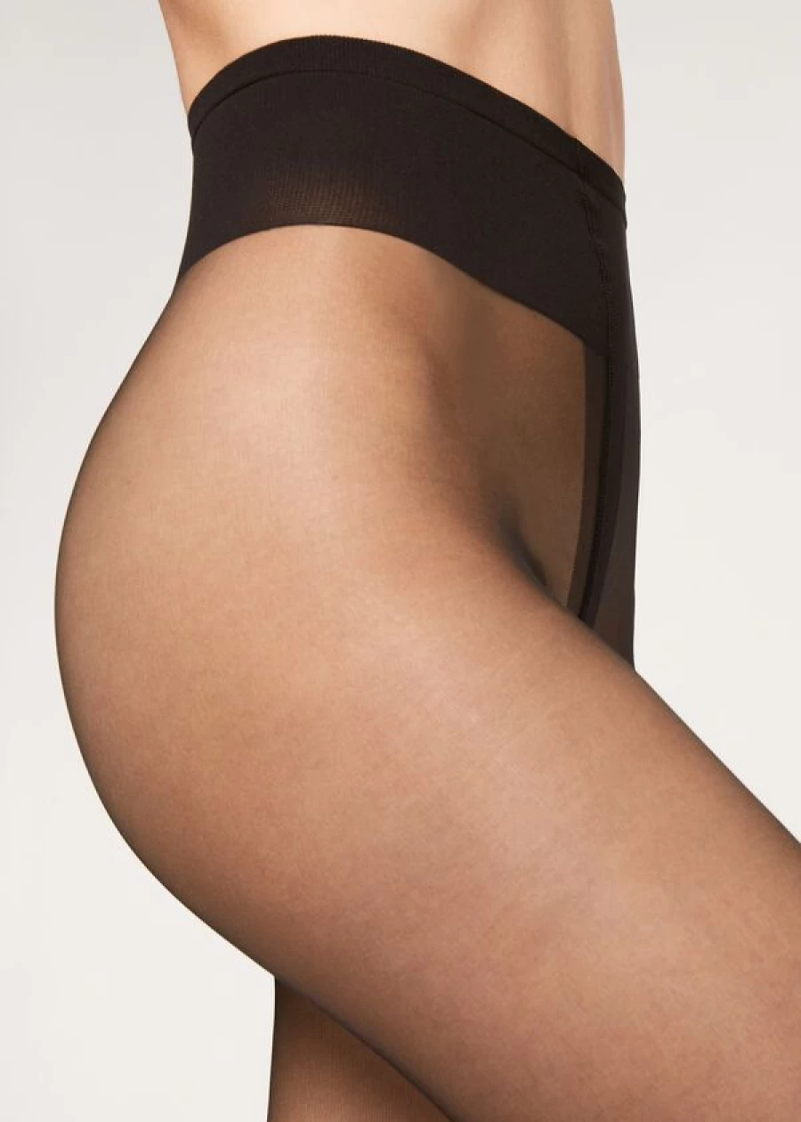 Calzedonia Premium Matt Second Skin 15 Denier Tights in 019 - Black | Ultra-Sheer Comfort Tights