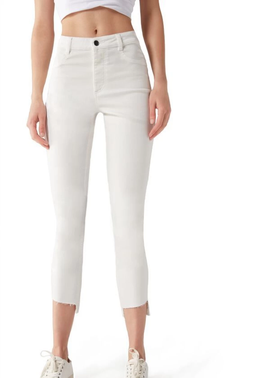 Calzedonia Women's Cropped White Denim Jeans - 3465 White Denim