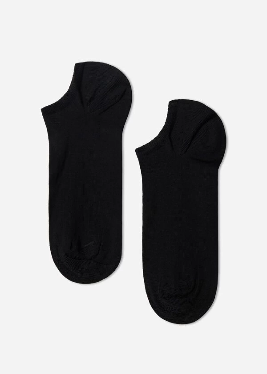 Calzedonia Unisex Black Cotton Pop Socks - Stylish and Comfortable Footwear