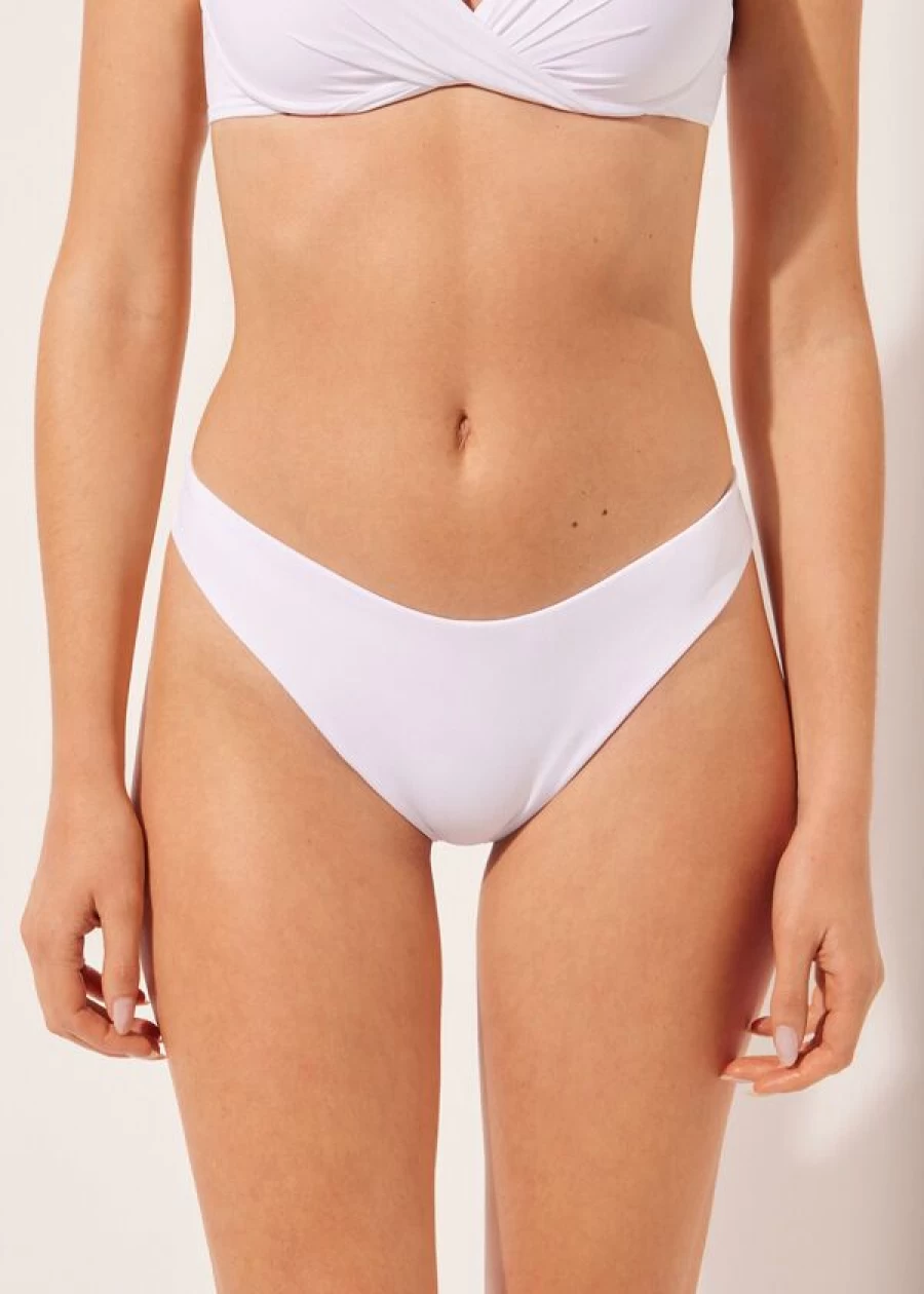 Calzedonia Brazilian Bikini Bottoms in Indonesia White 881C - Women's Swimwear