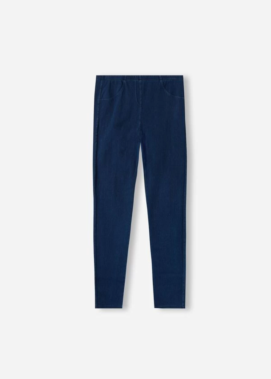 Calzedonia Women's Blue Denim Jeggings - 3210 Blue Denim Stretch Skinny Jeans