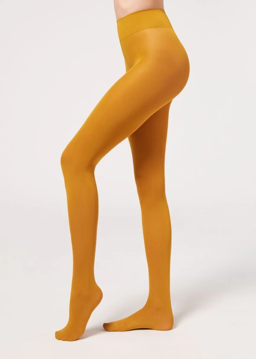 Calzedonia 50 Denier Soft Touch Comfort Tights in 3398 Ochre - Luxurious & Smooth