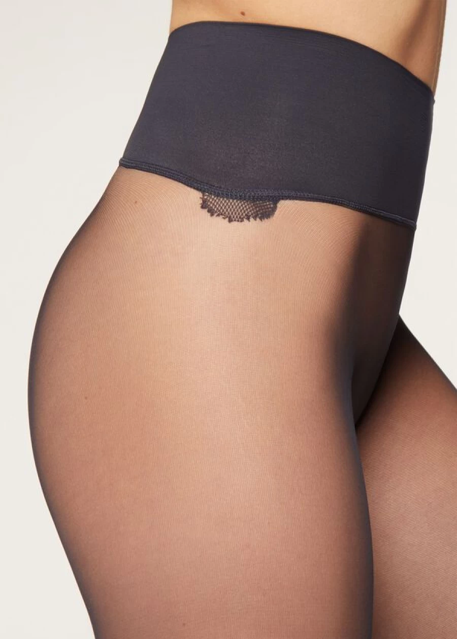 Calzedonia Invisible 20 Denier Sheer Tights - 016 Blue Ultra Lightweight Nylon Stockings