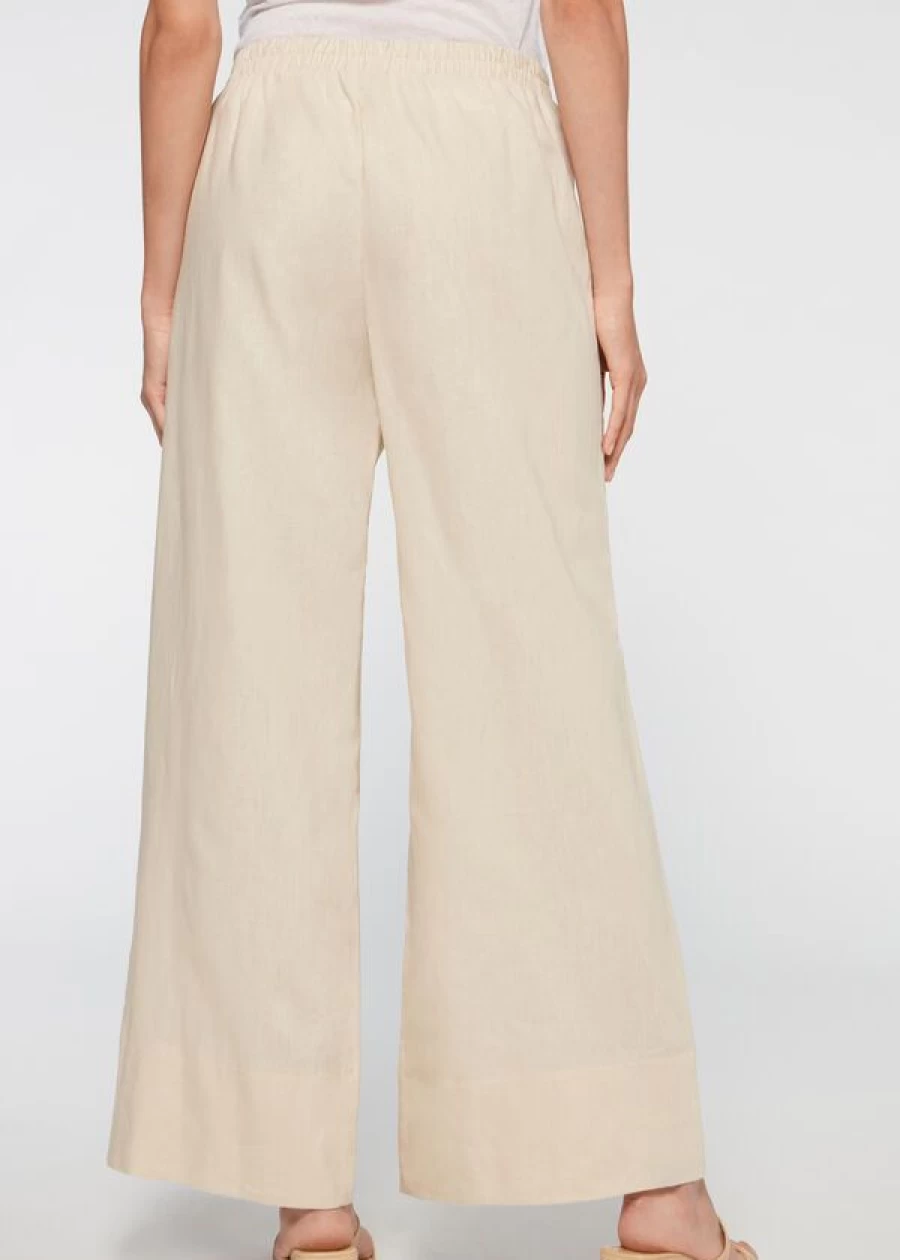 Calzedonia Linen Palazzo Trousers in 753C - Beige | Comfortable Wide-Leg Pants for Women