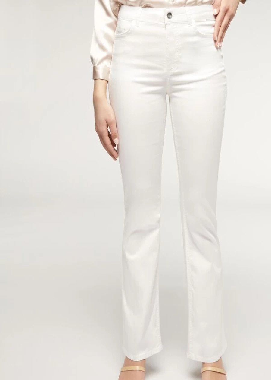 Calzedonia Eco Light Flared Jeans in 3465 White Denim - Sustainable Women's Denim Pants
