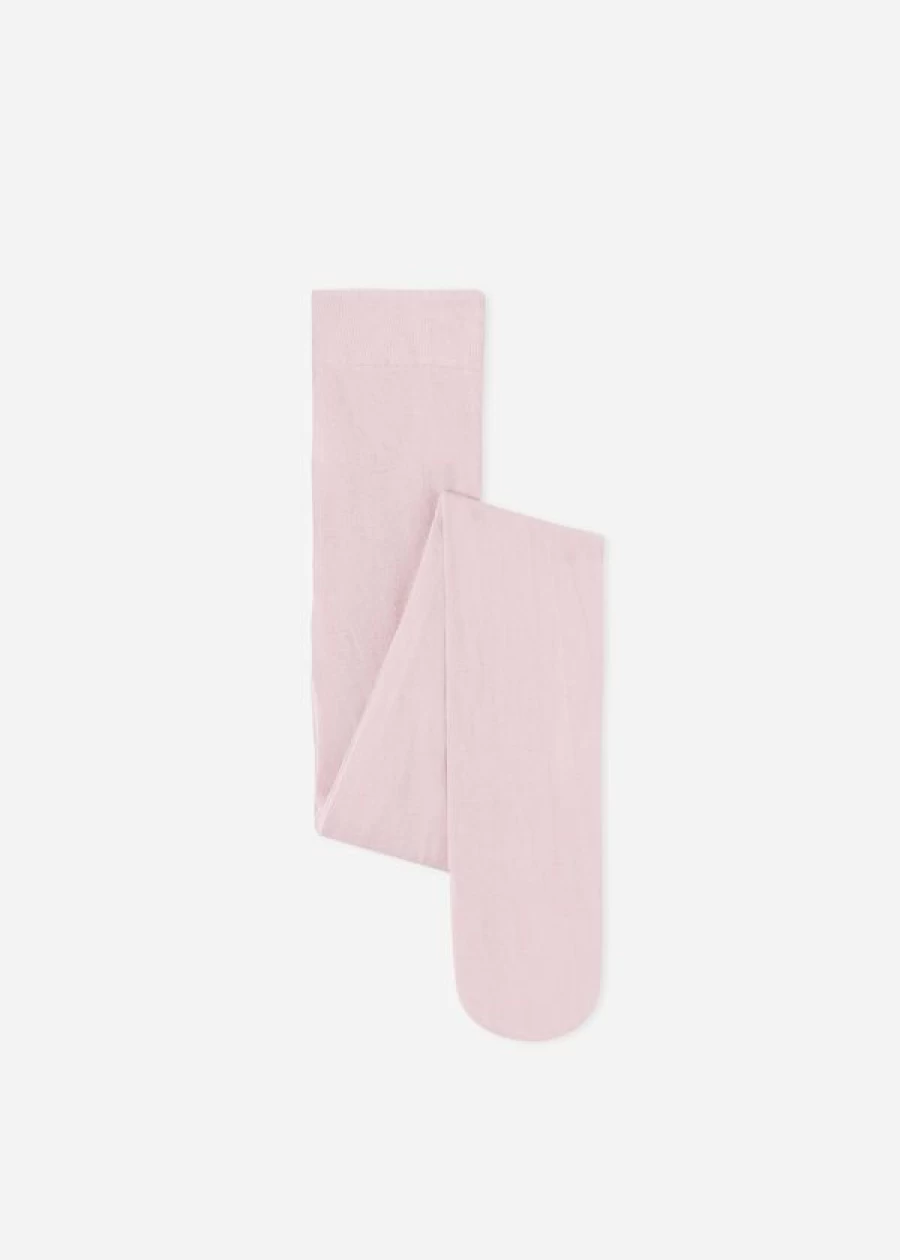 Calzedonia Girls' Vintage Pink Cashmere Super Opaque Tights for Warmth & Comfort