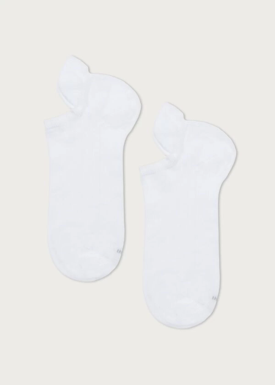 Calzedonia Unisex Cotton No-Show Socks - Breathable Comfort for Men & Women - 001 White