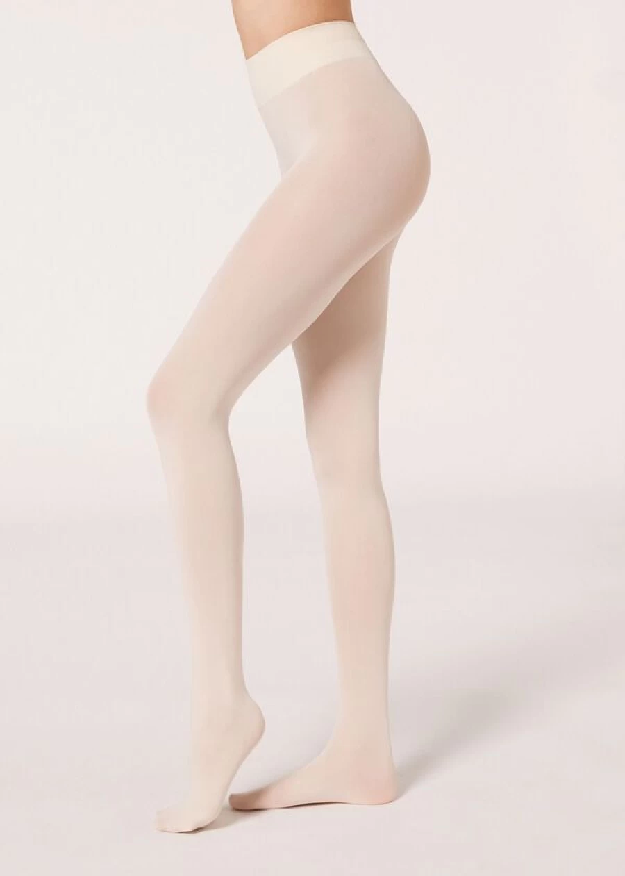 Calzedonia 50 Denier Soft Touch Comfort Tights in 062 - Ivory for Everyday Wear
