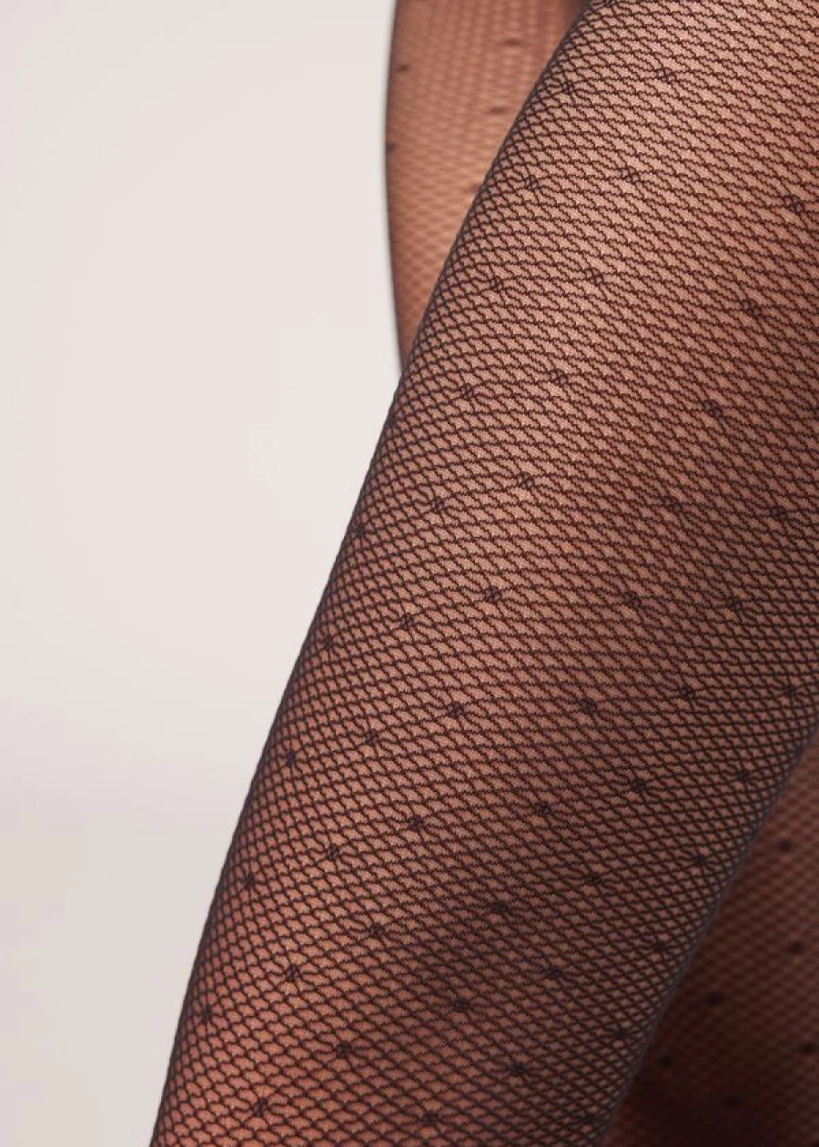 Calzedonia Polka Dot Fishnet Tights 70 Denier - 5355 Pois Retina Nero Pattern
