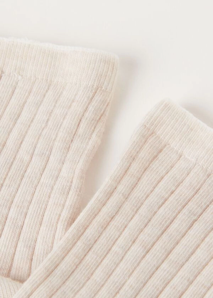 "Calzedonia Ribbed Short Socks in 155D - Naturale Vaniglia | Comfortable Cotton Ankle Socks"