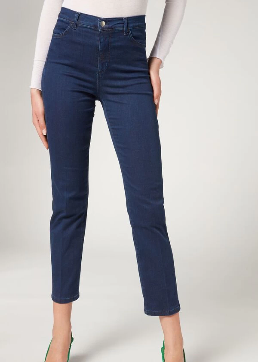 Calzedonia Comfort Eco Jeans in 3182 Dark Denim Blue for Sustainable Style