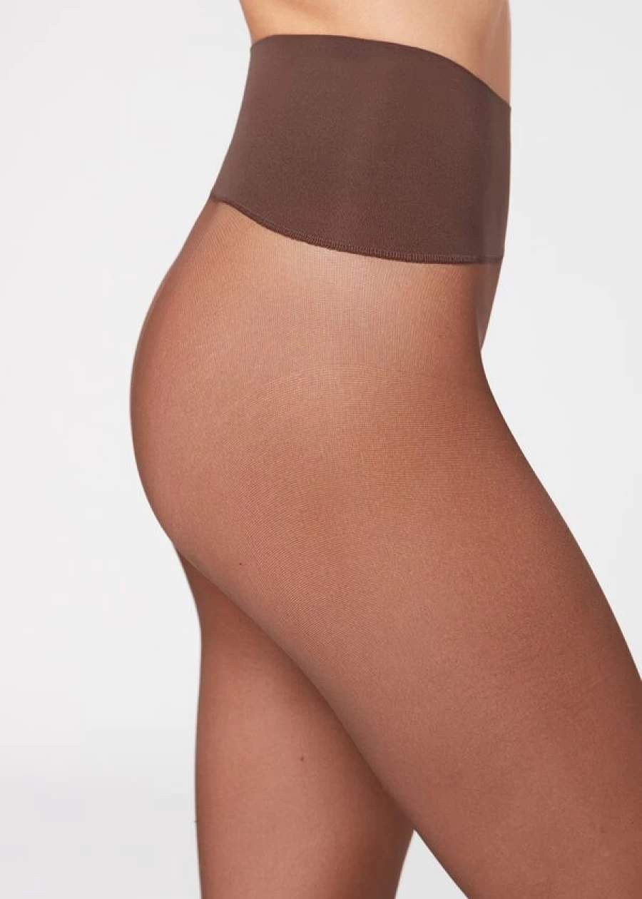 Calzedonia Essential Invisible 20 Denier Sheer Tights in 038 - Nude 11 - Mocha